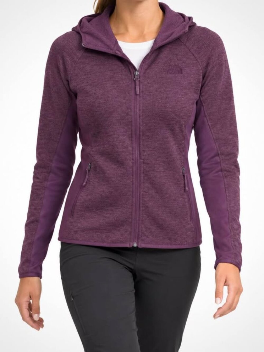 The North Face Full Zip Performance Fleece Hooded Purple Active Jacket [size L]